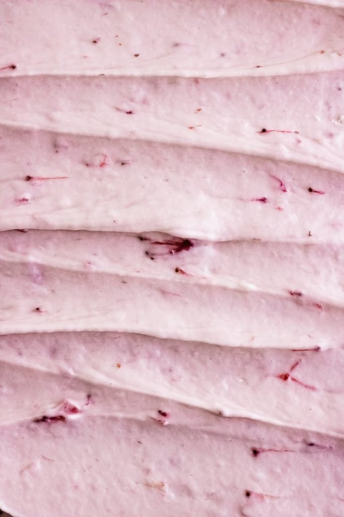 chocolate cake with strawberry frosting