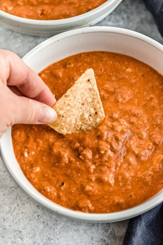 The Best Ever Tortilla Chip Dip (With Beef and Salsa)